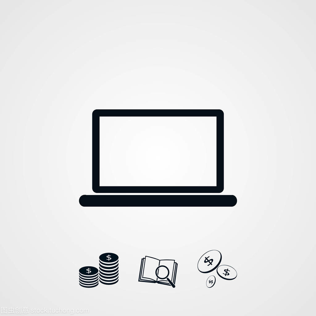 筆記本電腦圖標 科技與設計的矢量之美